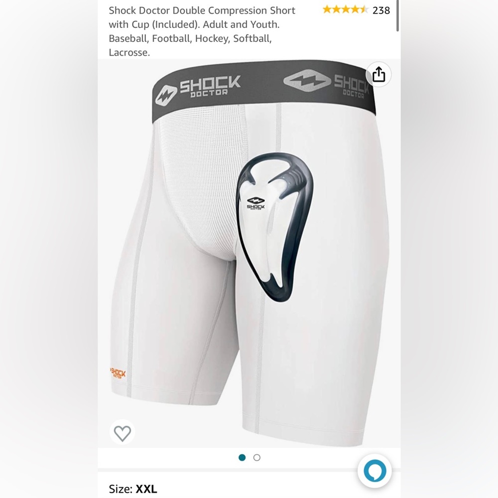Shock Doctor compression short with cup XXL